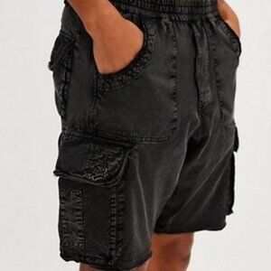 Free People FP One Beck Shorts High Waist Pull On Washed Black S